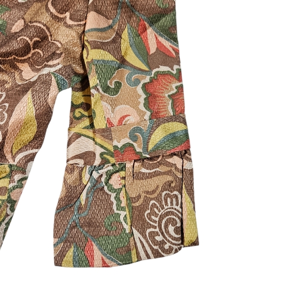 Lafayette 148 Floral Print Blazer Sz 8 Peter Pan Collar Button Up Boho Work READ - Picture 8 of 16